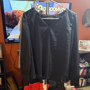 SHEIN Black Satin Blouse